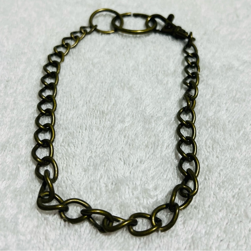 Vintage-Style Brass-Tone Chain Bracelet 16” Long